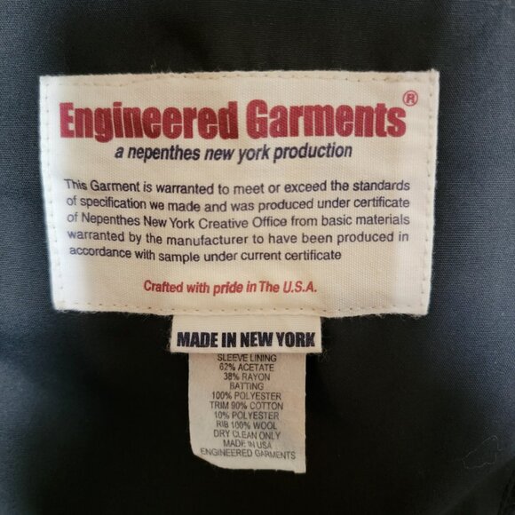 Engineered Garments Men M Black Flight Bomber Jacket USA Wool Lined Nepenthes - Picture 11 of 16